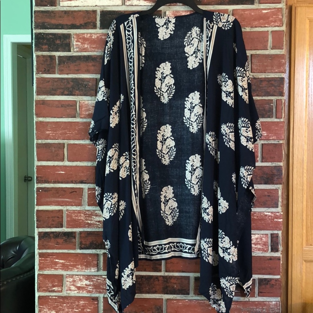 Dark Navy Blue Kimono Cardigan/Shawl